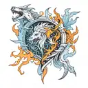 ice and fire tattoo design idea