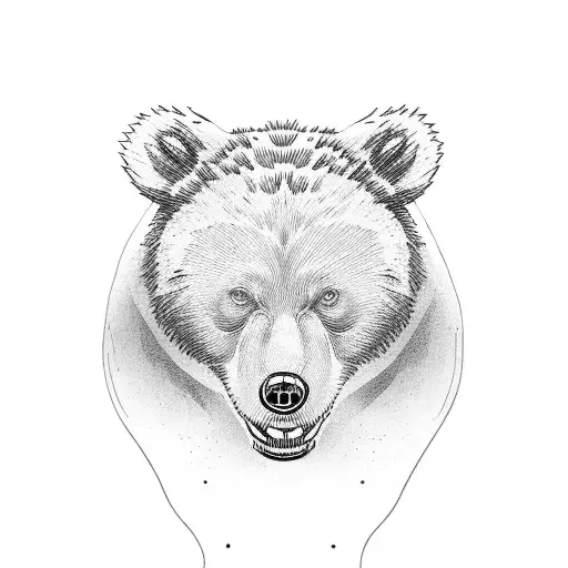 Papa bear with two cubs  tattoo design idea