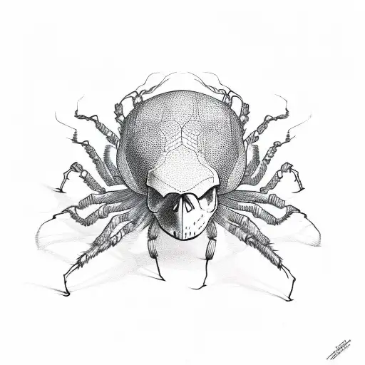 spider skull tattoo design idea