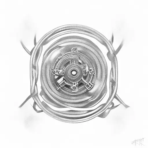 A movie reel intertwined with Asian cultural symbols tattoo design idea