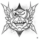 anxiety grin hate darkness tattoo design idea