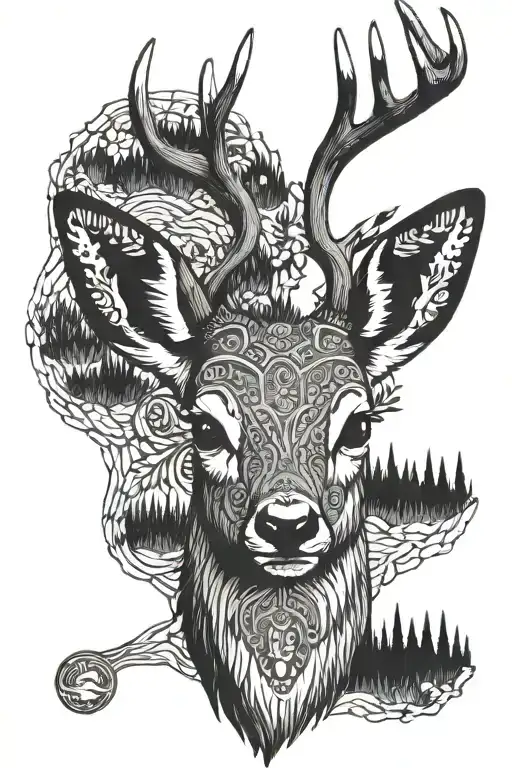 mule deer tattoo design idea