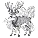 mule deer tattoo design idea