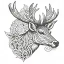 mule deer tattoo design idea