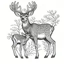 mule deer tattoo design idea