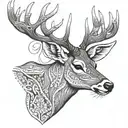 mule deer tattoo design idea