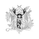 lady gaga old school tattoo design idea