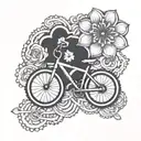 bike chain flower intertwined tattoo design idea