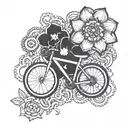 bike chain flower intertwined tattoo design idea