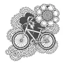 bike chain flower intertwined tattoo design idea