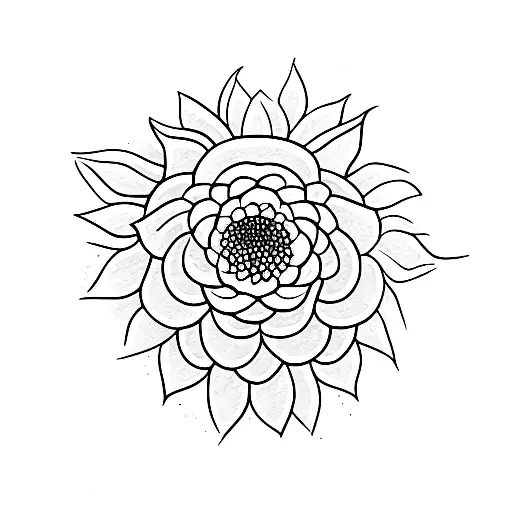 Neat sunflower tattoo design idea