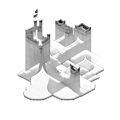 minimalist line tattoo showing monument valley in utah tattoo design idea