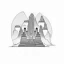 minimalist tattoo showing monument valley in utah tattoo design idea