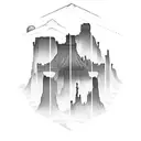 minimalist tattoo showing monument valley in utah tattoo design idea