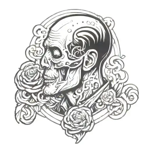 overthinking man tattoo design idea