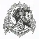 overthinking man tattoo design idea