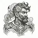 overthinking man tattoo design idea