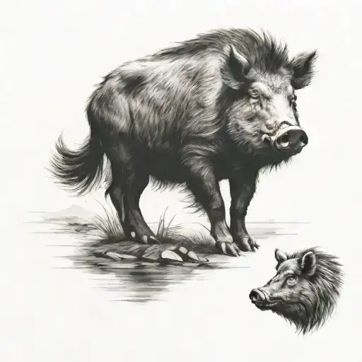 Boar tattoo design idea