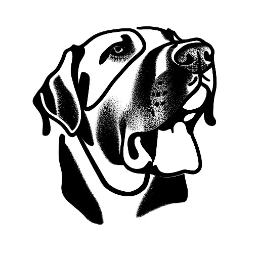labrador Black dog  tattoo design idea