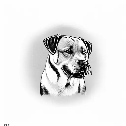 labrador dog black tattoo design idea