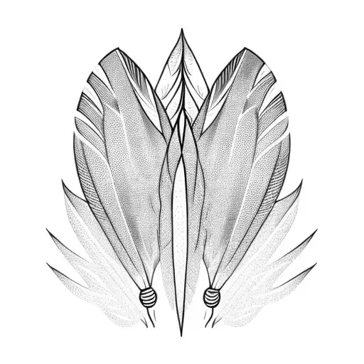 Turkey feather tattoo design idea