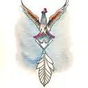 Turkey feather tattoo design idea