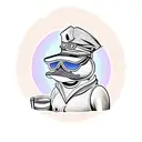 rubber duck with sunglases and propelerhat tattoo design idea