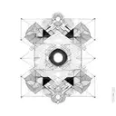 bauhaus, abstract, black and white, patchwork tattoo design idea