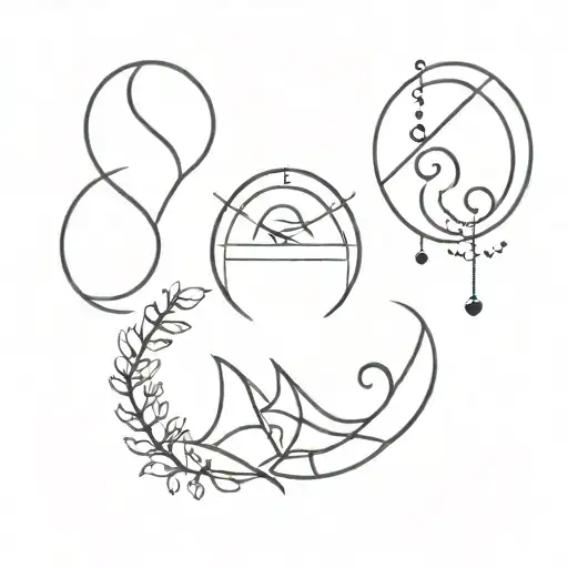 Zodiac signs: Aquarius, Cancer, Virgo tattoo design idea