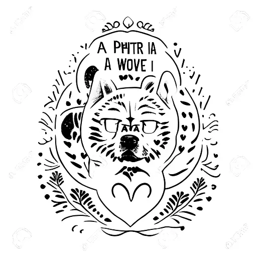 A romantic quote written in flowing script with a small chow chow paw print tattoo design idea