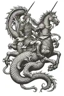 St. George killing the dragon tattoo design idea