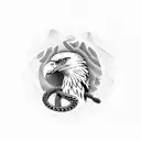 eagle snake bowie knife tattoo design idea