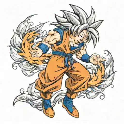goku super saiyan 2 tattoo design idea