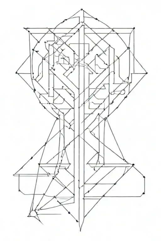 cyber sigilism tattoo design idea