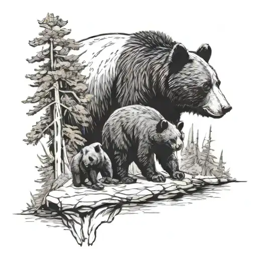 black bear and cubs old forge latitude and longitude location on compass tattoo design idea