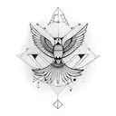 nightingale in flight with space to add other birds tattoo design idea