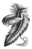 flamingo feather tattoo design idea