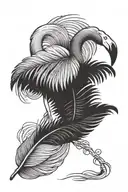 flamingo feather tattoo design idea
