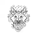 engeltje met een rood hartje  tattoo design idea