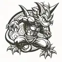 spyro crash goku 90s tattoo tattoo design idea