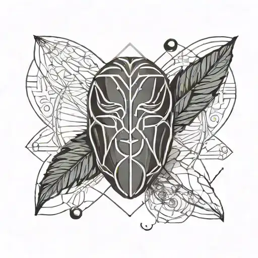 A minimalist coffee bean with a tiny animal silhouette inside tattoo design idea