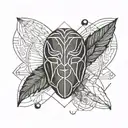 A minimalist coffee bean with a tiny animal silhouette inside tattoo design idea