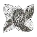 A minimalist coffee bean with a tiny animal silhouette inside tattoo design idea