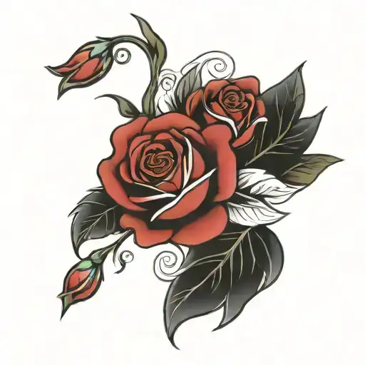 western roses tattoo design idea