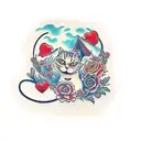 amor a los gatos tattoo design idea