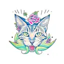 amor a los gatos tattoo design idea