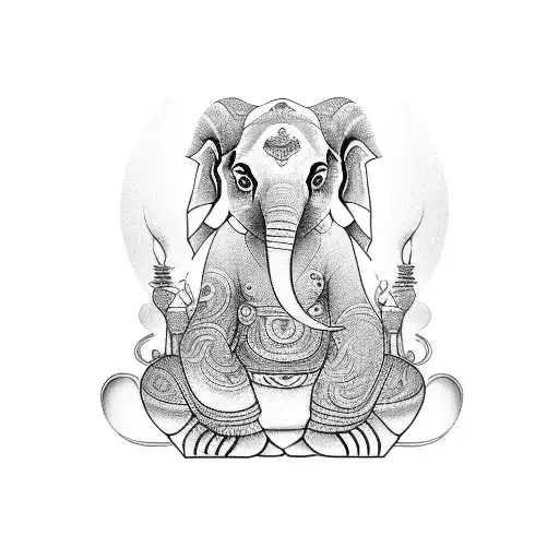 kangiten the  Japanese buddhist elephant god tattoo design idea