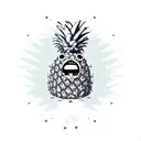 Pineapple rubber hose style with face, arms and legs tattoo design idea