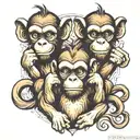 Three Monkeys See No Evil tattoo design idea