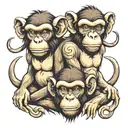 Three Monkeys See No Evil tattoo design idea